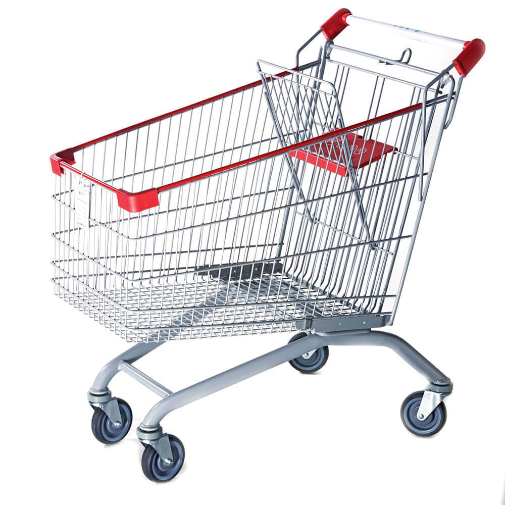 Metal Shopping Trolley with Wheels(160L)